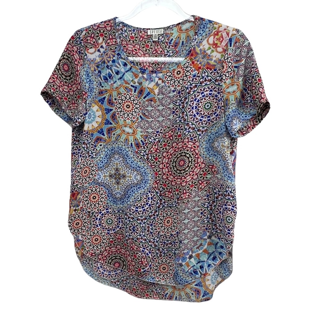 Spense Women’s HiLo Short Sleeve Top Sz S